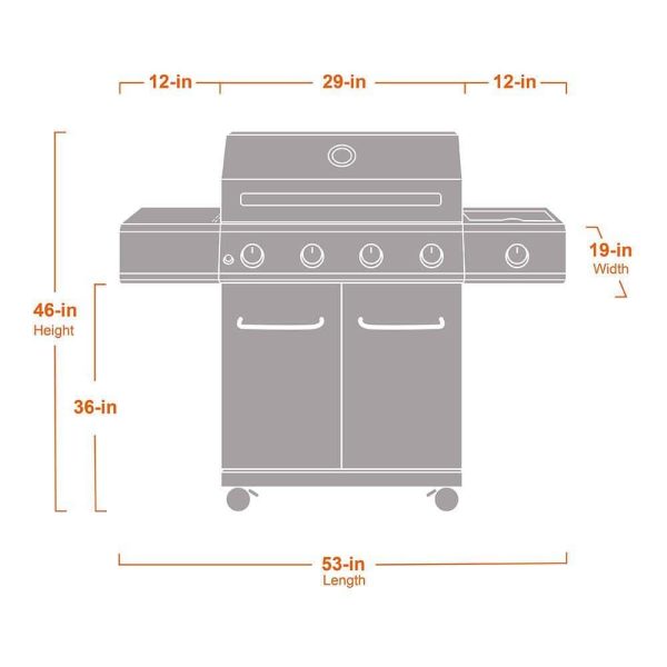 Grills 25392 4-Burner Propane Gas Grill in Stainless Steel with LED Controls and Side Burner - Image 11