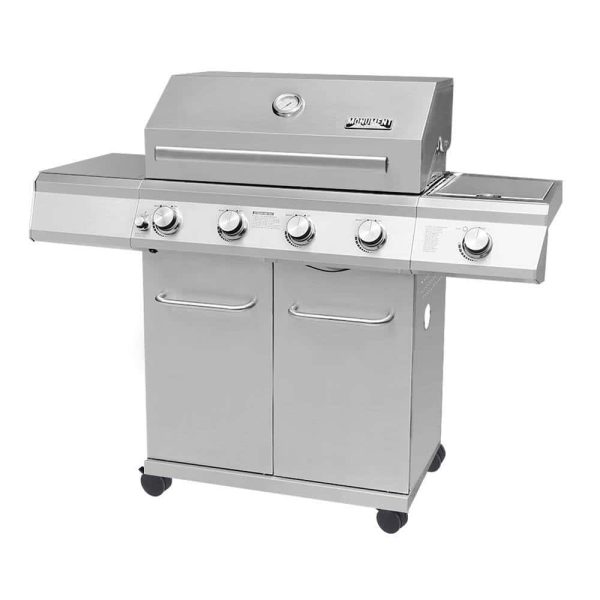 Grills 25392 4-Burner Propane Gas Grill in Stainless Steel with LED Controls and Side Burner - Image 9