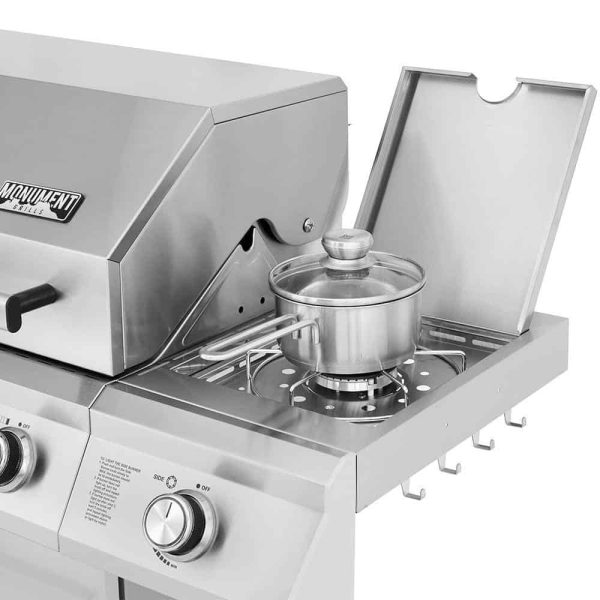 Grills 25392 4-Burner Propane Gas Grill in Stainless Steel with LED Controls and Side Burner - Image 6