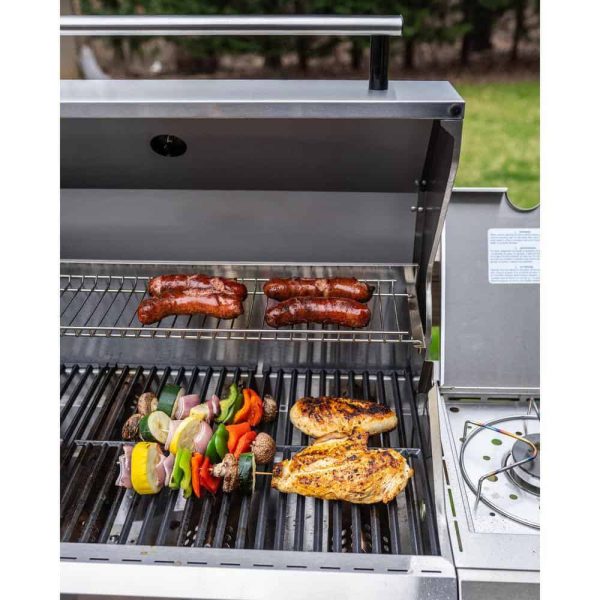 Grills 25392 4-Burner Propane Gas Grill in Stainless Steel with LED Controls and Side Burner - Image 13