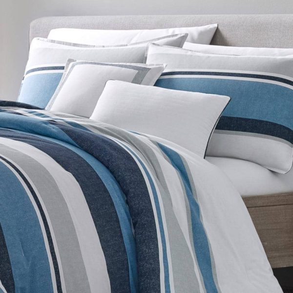 Nautica  Westport 5-Piece Navy Blue Cotton Striped King Comforter Bonus Set - Image 2