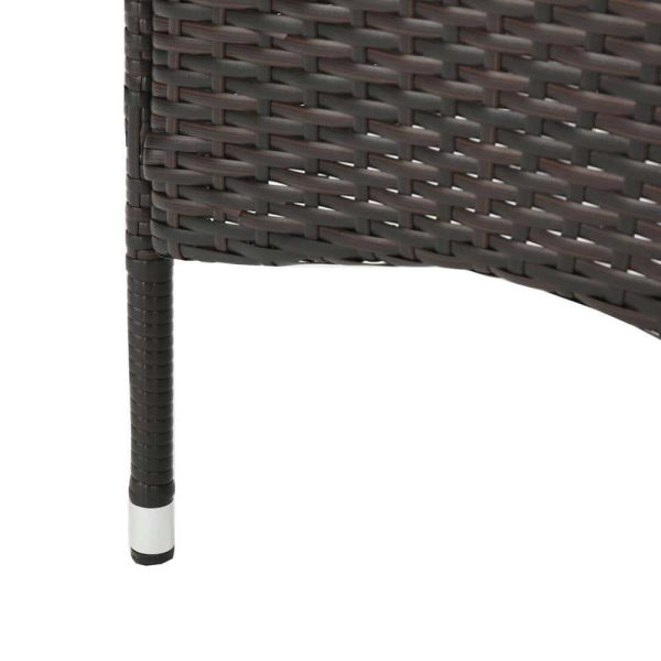 Ava Brown 3-Piece Aluminum and Plastic Square Outdoor Bistro Set with Beige Cushions - Image 7