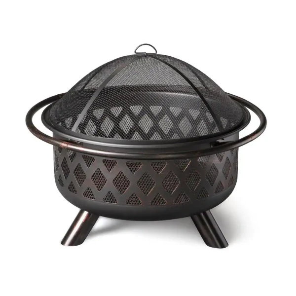 Endless Summer WAD792SP 30 in. D Bronze Finish Portable Lattice Wood Burning Fire Pit - Image 6