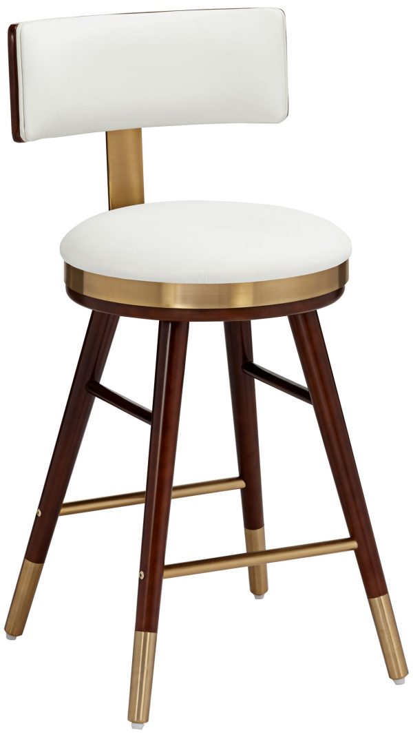 Studio 55D Parker 27 3/4  High White Leather Counter Stool - Image 11