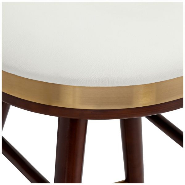 Studio 55D Parker 27 3/4  High White Leather Counter Stool - Image 9