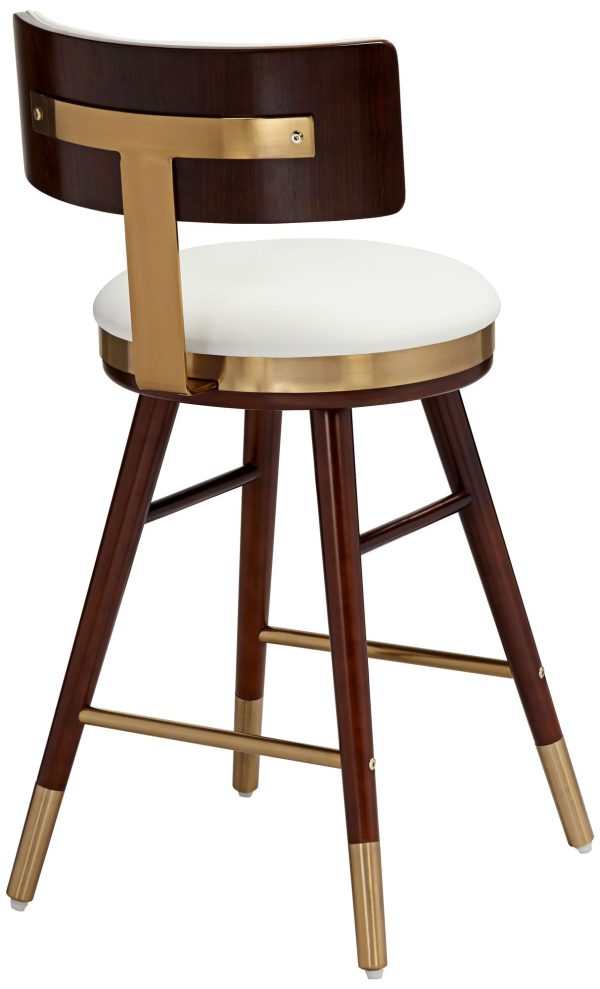 Studio 55D Parker 27 3/4  High White Leather Counter Stool - Image 5