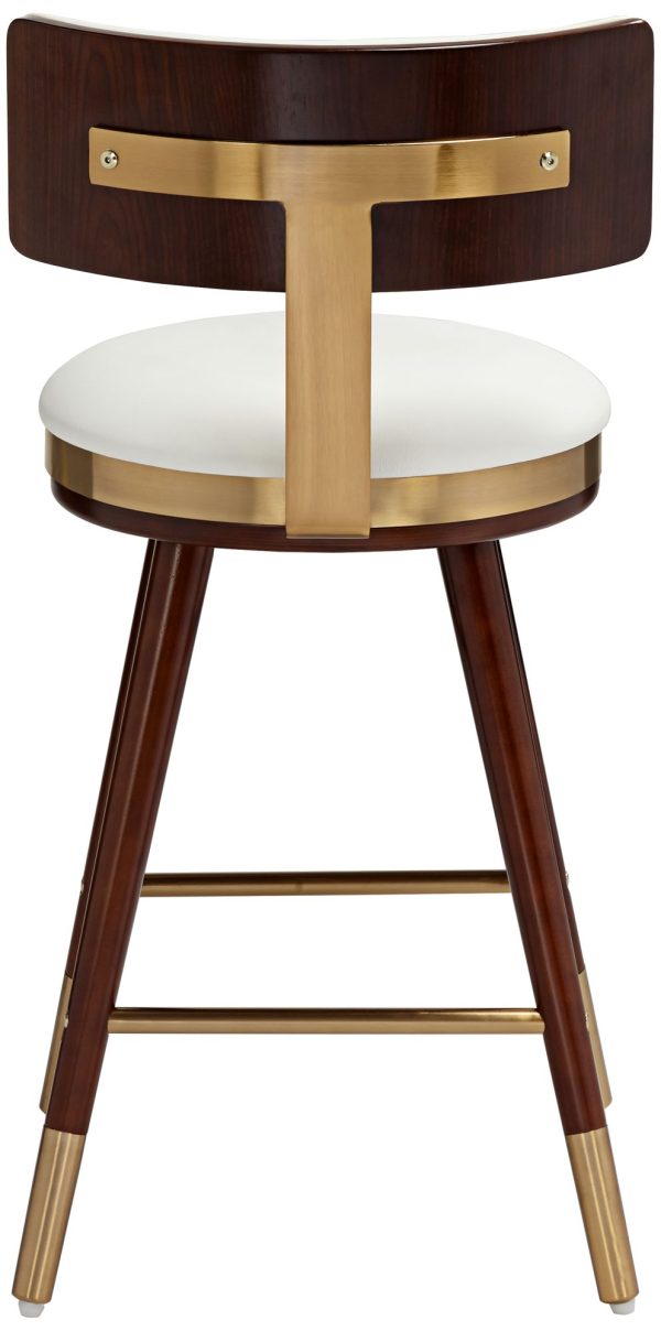 Studio 55D Parker 27 3/4  High White Leather Counter Stool - Image 4