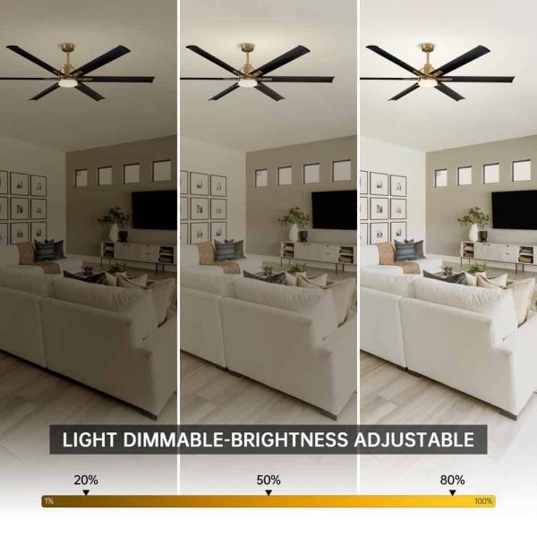 Parrot Uncle 72 in. Modern 6-Blade Integrated LED Brass Gold Ceiling Fan with Light and Remote Control - Image 10