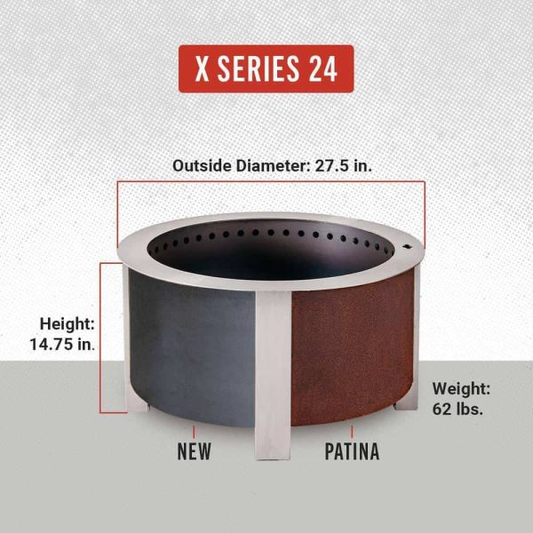 Breeo BR-X24P X Series 24 Smokeless Fire Pit in Corten Steel - Image 2