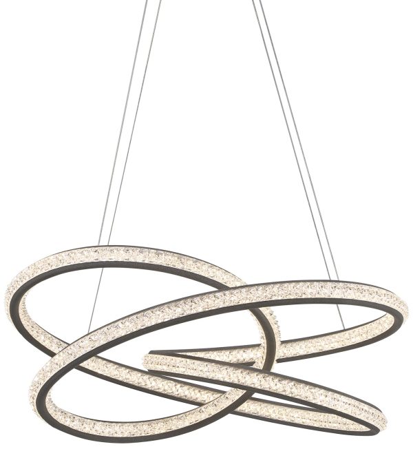 London 21  Wide Sand Gray LED Spiral Pendant Light - Image 8