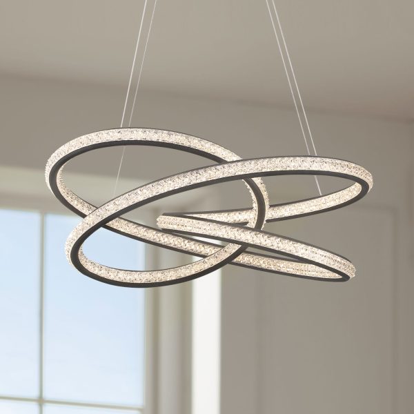 London 21  Wide Sand Gray LED Spiral Pendant Light
