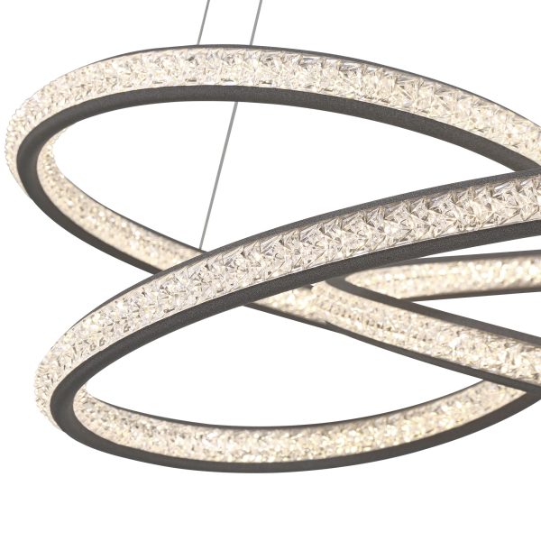 London 21  Wide Sand Gray LED Spiral Pendant Light - Image 7