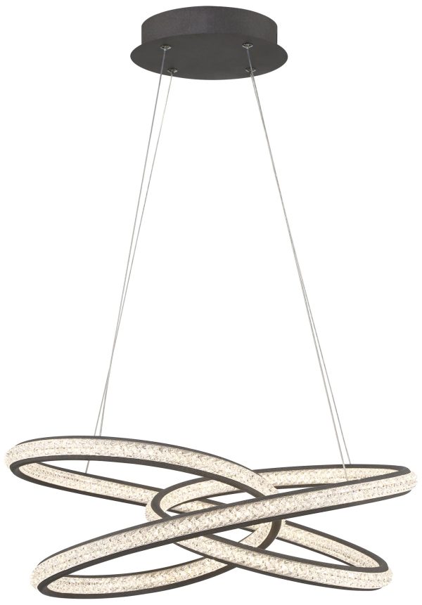 London 21  Wide Sand Gray LED Spiral Pendant Light - Image 5
