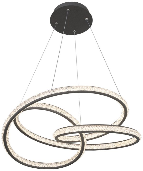 London 21  Wide Sand Gray LED Spiral Pendant Light - Image 4