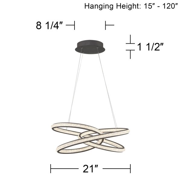 London 21  Wide Sand Gray LED Spiral Pendant Light - Image 2