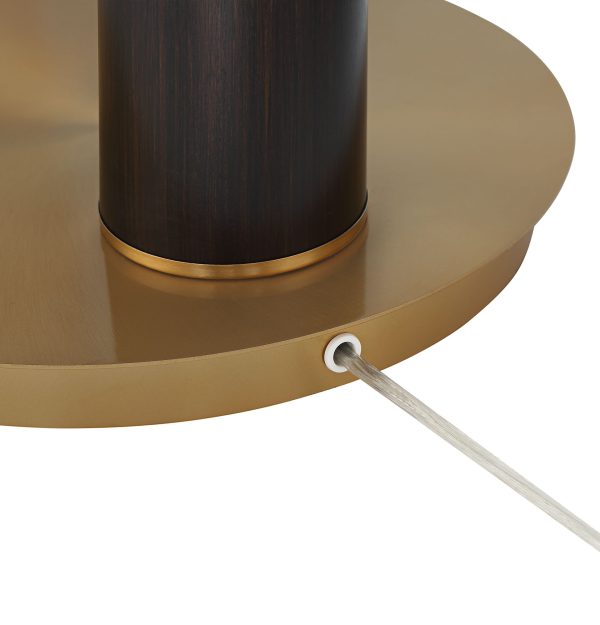 Pilar 72 1/2  Warm Gold and Espresso Arc Floor Lamp - Image 9