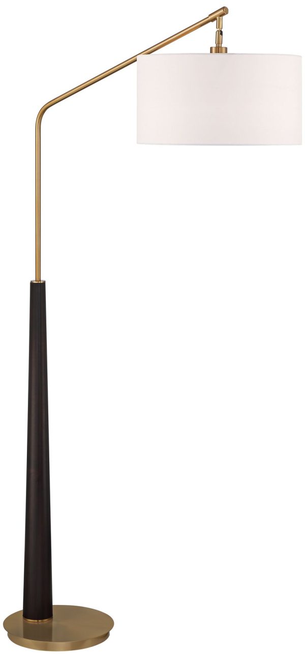 Pilar 72 1/2  Warm Gold and Espresso Arc Floor Lamp - Image 6