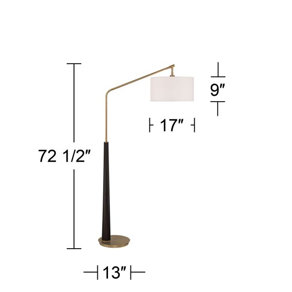 Pilar 72 1/2  Warm Gold and Espresso Arc Floor Lamp - Image 5