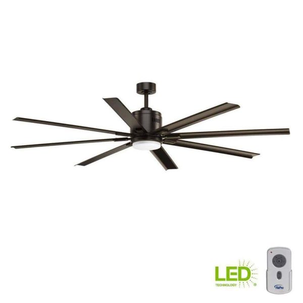 Progress Lighting Vast Collection 72 in. 8-Blade Indoor Antique Bronze Industrial Ceiling Fan with LED Light and Remote - Image 13