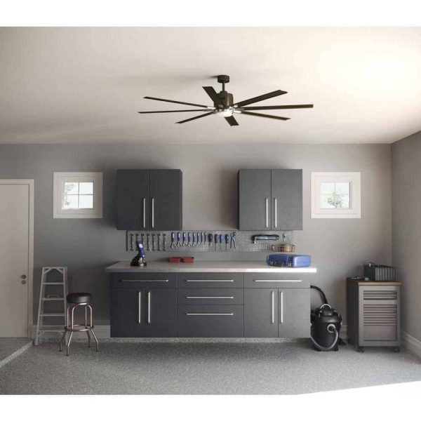 Progress Lighting Vast Collection 72 in. 8-Blade Indoor Antique Bronze Industrial Ceiling Fan with LED Light and Remote - Image 6