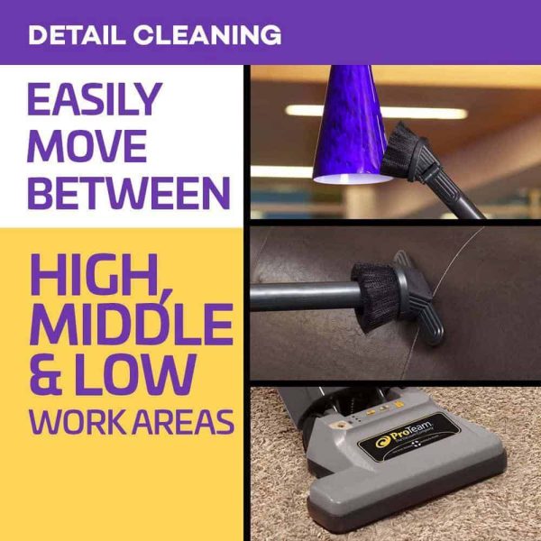 ProTeam 107252 ProForce 1500XP Commercial Upright Vacuum Cleaner with ProLevel Filtration, On-Board Tools for Carpets and Hard Floors - Image 6