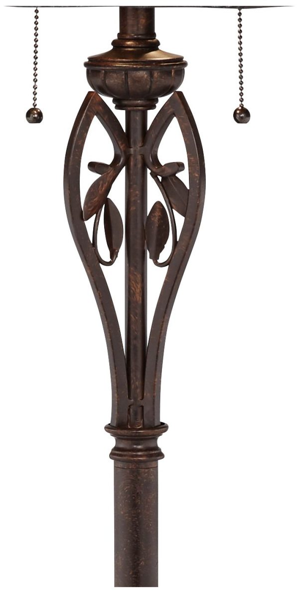 Robert Louis Tiffany Leaf and Vine 60  Tiffany-Style Floor Lamp - Image 10