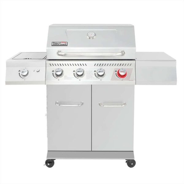 GA4402S 4-Burner Propane Gas Grill in Stainless Steel with Sear Burner and Side Burner