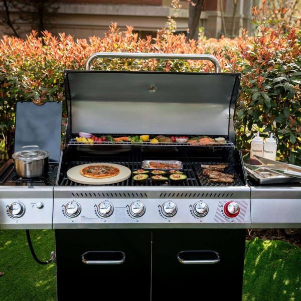 GA6402H 6-Burner BBQ Liquid Propane Gas Grill with Sear Burner and Side Burner, 74,000 BTU, Cabinet Style Grill in Black - Image 10