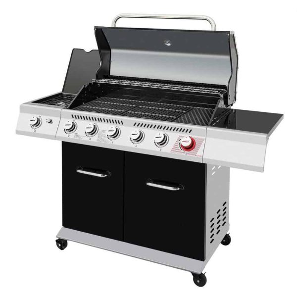 GA6402H 6-Burner BBQ Liquid Propane Gas Grill with Sear Burner and Side Burner, 74,000 BTU, Cabinet Style Grill in Black - Image 5