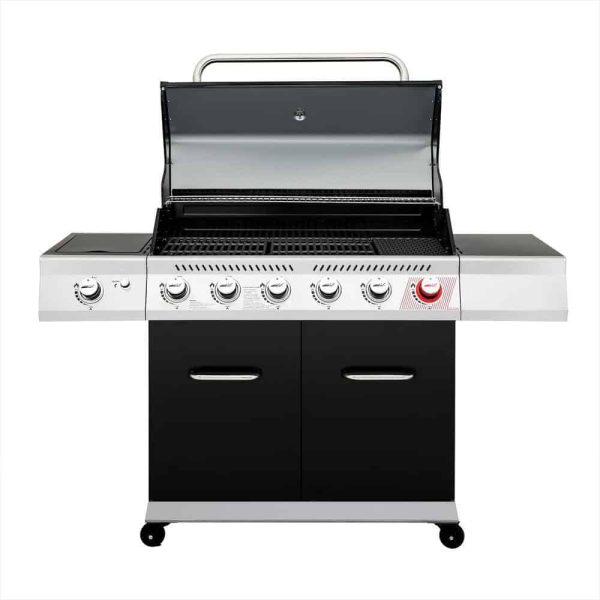 GA6402H 6-Burner BBQ Liquid Propane Gas Grill with Sear Burner and Side Burner, 74,000 BTU, Cabinet Style Grill in Black - Image 4