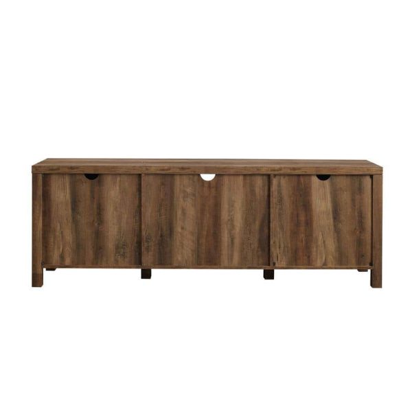 Furniture Company  70 in. Rustic Oak Composite TV Stand 75 in. with Doors - Image 6