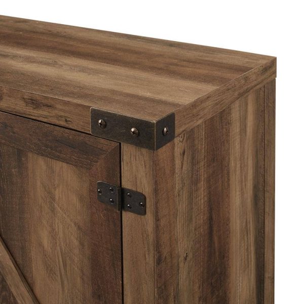 Furniture Company  70 in. Rustic Oak Composite TV Stand 75 in. with Doors - Image 4