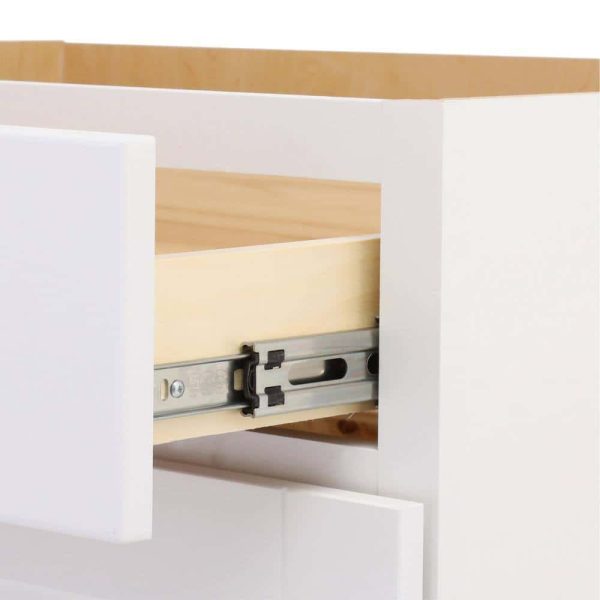 Bay Shaker 30 in. W x 24 in. D x 34.5 in. H Assembled Drawer Base Kitchen Cabinet in Satin White with Full Extension Glides - Image 6