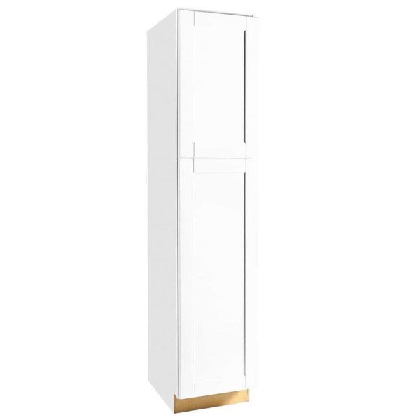 Bay KP1884-SSW Shaker 18 in. W x 24 in. D x 84 in. H Assembled Pantry Kitchen Cabinet in Satin White