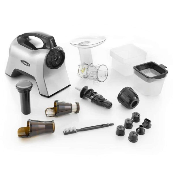 Omega  Horizontal Slow Masticating Nutrition Center Silver Juicer - Image 2