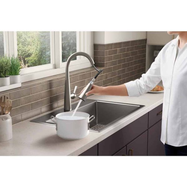 KOHLER K-RH28174-1PC-NA Cursiva All-in-One Stainless Steel 33 in. Single Bowl Drop-In or Undermount Kitchen Sink with Faucet - Image 8