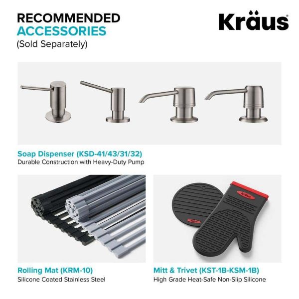 KCA-1102 Loften Stainless Steel 33in. Single Bowl Drop-in / Undermount Kitchen Sink with Stainless Steel Pull Down Faucet - Image 15