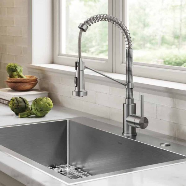 Loften All in One 33 in. Drop In/Undermount Single Bowl 18-Gauge Stainless Steel Kitchen Sink with Pull Down Faucet - Image 4