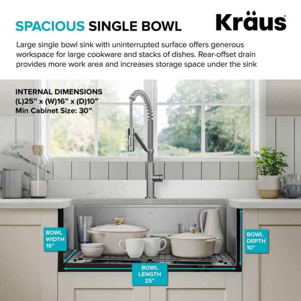 Kore Workstation 27 in. 16-Gauge Undermount Single Bowl Stainless Steel Kitchen Sink with Accessories - Image 5