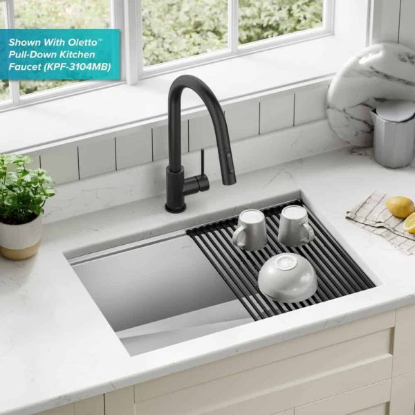 Kore Workstation 27 in. 16-Gauge Undermount Single Bowl Stainless Steel Kitchen Sink with Accessories - Image 3