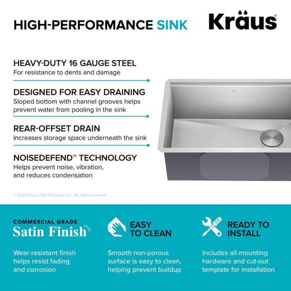 Kore Workstation 27 in. 16-Gauge Undermount Single Bowl Stainless Steel Kitchen Sink with Accessories - Image 12