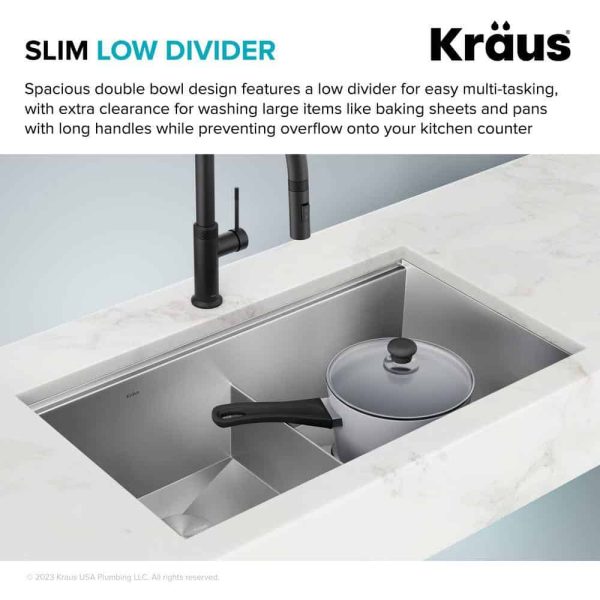 Kore Workstation 33-inch Undermount 16 Gauge Double Bowl Stainless Steel Kitchen Sink with Accessories (Pack of 8) - Image 8