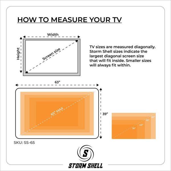 Storm Shell 1004442519 Outdoor TV Hard Cover Weatherproof Protection 55-65 in. Television Mounting Bracket Included - Image 2