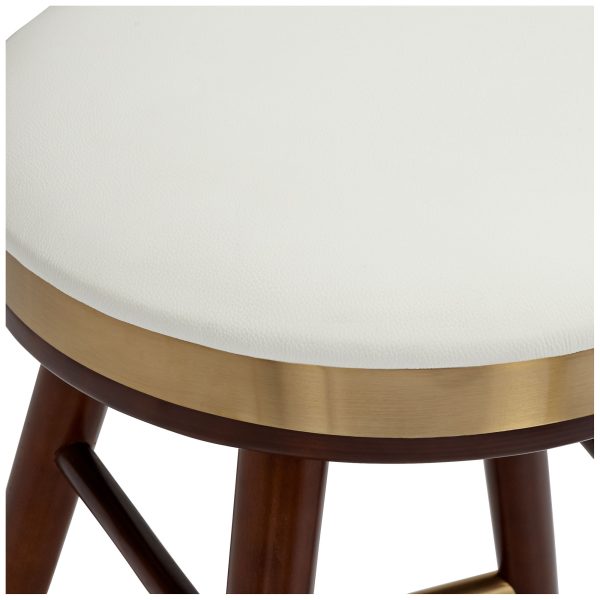 Studio 55D Parker 26  Modern Backless White and Gold Counter Stool - Image 7