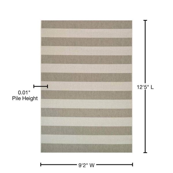 Couristan  Afuera Yacht Club Tan-Ivory 9 ft. x 12 ft. Indoor/Outdoor Area Rug - Image 3