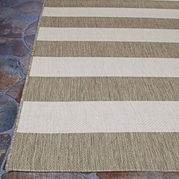 Couristan  Afuera Yacht Club Tan-Ivory 9 ft. x 12 ft. Indoor/Outdoor Area Rug - Image 6