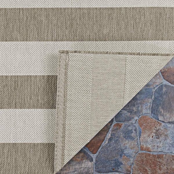 Couristan  Afuera Yacht Club Tan-Ivory 9 ft. x 12 ft. Indoor/Outdoor Area Rug - Image 4