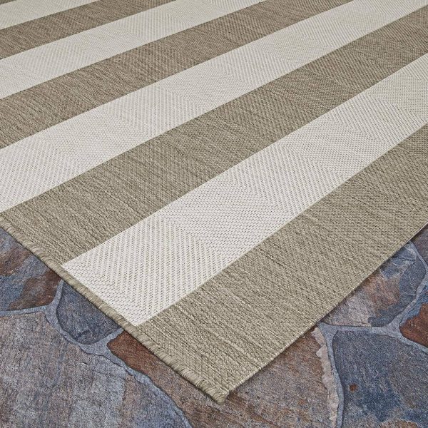 Couristan  Afuera Yacht Club Tan-Ivory 9 ft. x 12 ft. Indoor/Outdoor Area Rug - Image 5