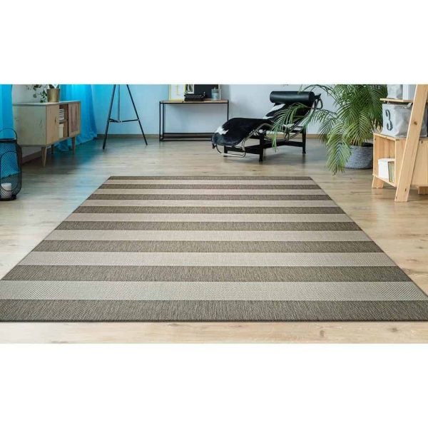 Couristan  Afuera Yacht Club Tan-Ivory 9 ft. x 12 ft. Indoor/Outdoor Area Rug - Image 2