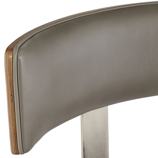 Tilden 26  High Wood and Gray Leather Swivel Seat Counter Stool - Image 12